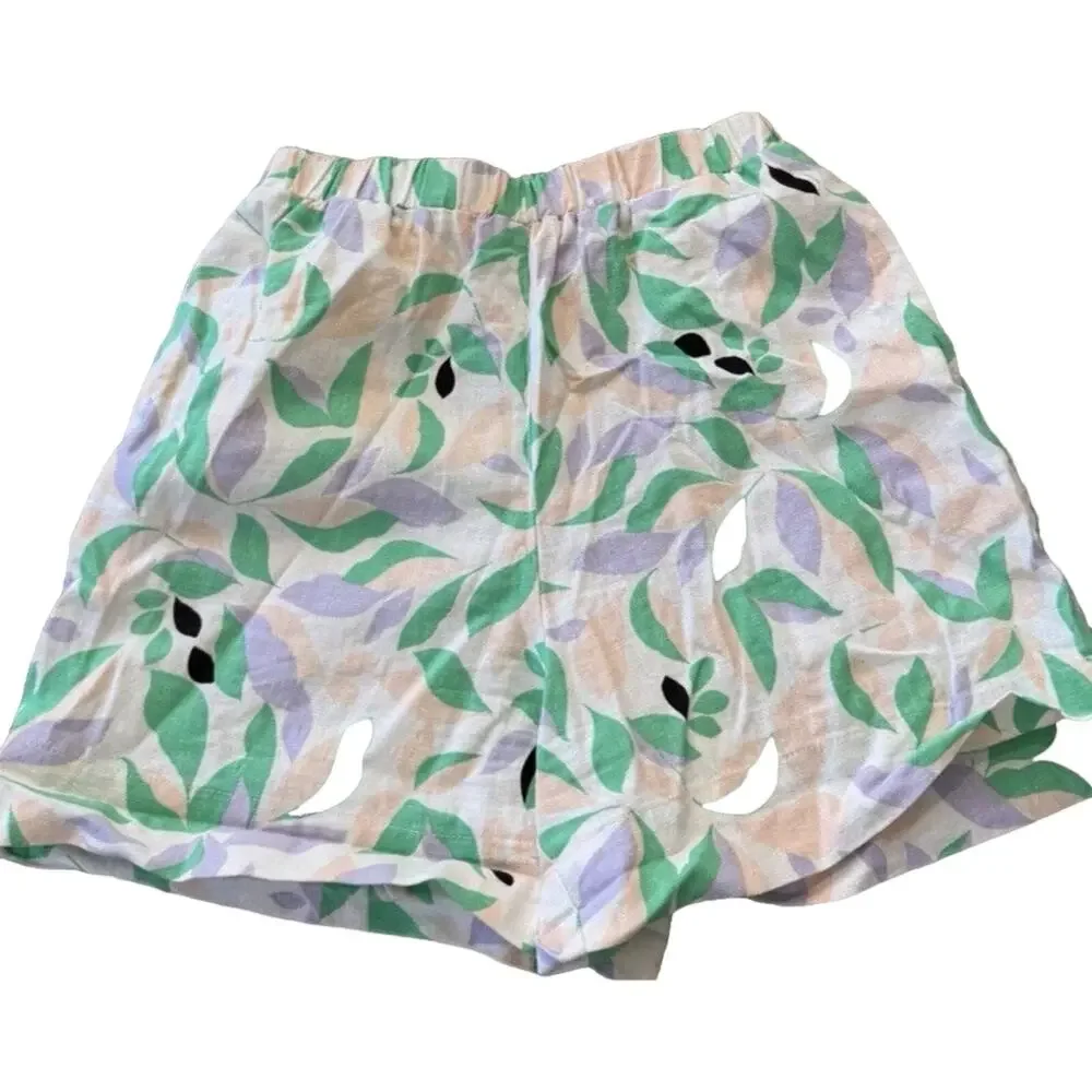 Gianni Bini Tropical Floral Shorts Linen Blend High Waist Casual Beachy Size XS